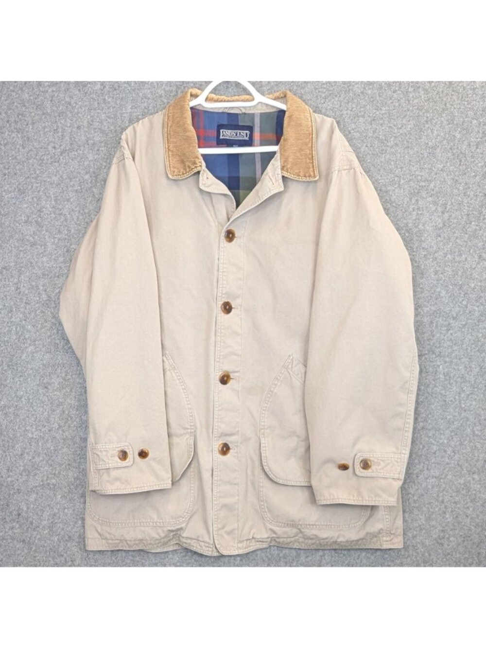 Lands End Mens XL Tall Canvas Barn Coat Flannel Lined Chore Jacket Workwear XLT - Picture 2 of 12